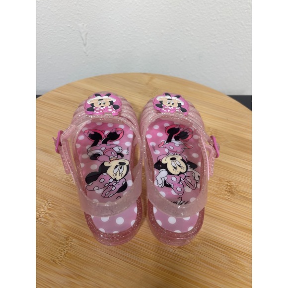 Minnie Mouse Size 9 Girls Toddler Jelly Fisherman Glitter Pink Sandals Shoes - Picture 4 of 10